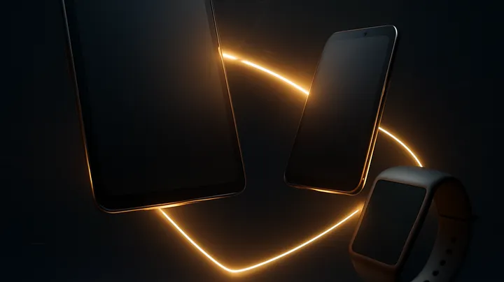 6777BE COM - Multiple devices floating in harmony 6777BE COM Multiple devices floating in harmony